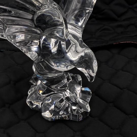 Val St Lambert Crystal Eagle Sculpture / Figurine (Large 9.5-inch, 4lbs) Signed DeSousa For Sale - Image 14 of 18