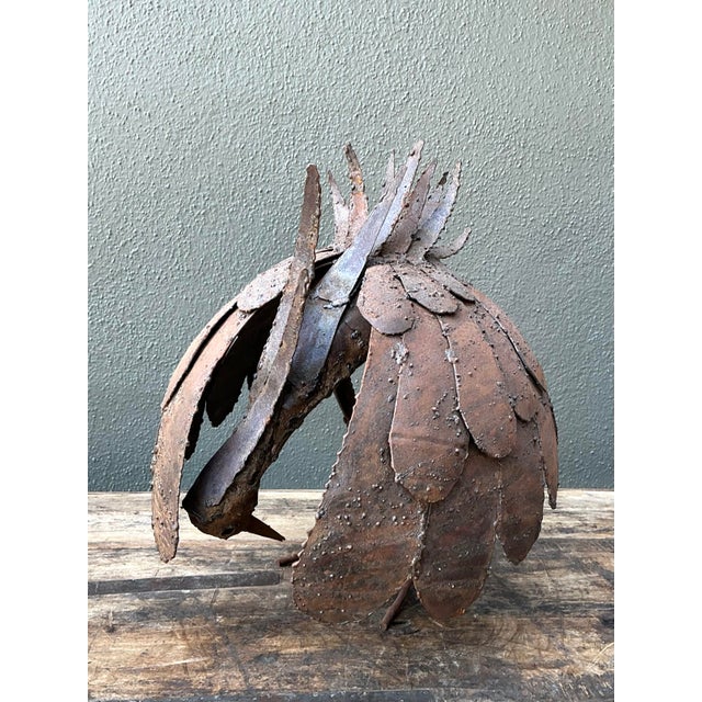 Vintage Torch Cut Iron Bird Sculpture For Sale - Image 4 of 12