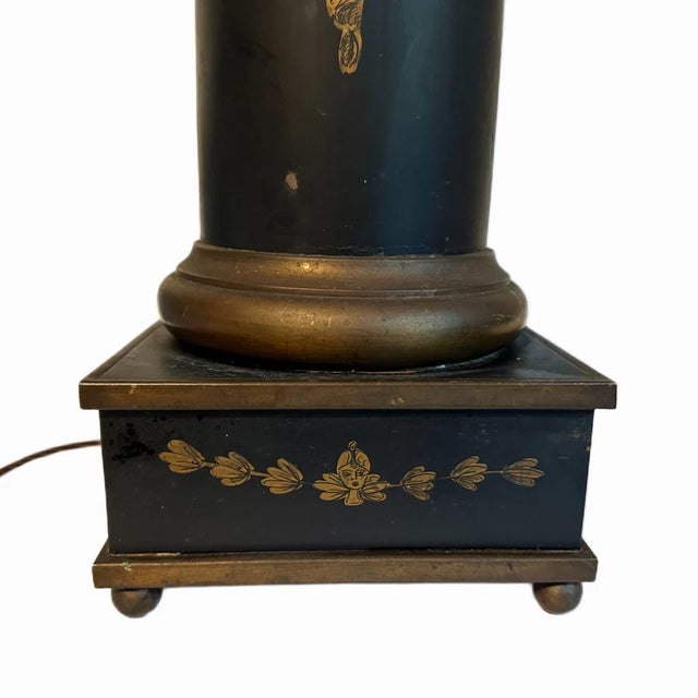 Rustic European Early 19th Century French Pot Pourri Lion Head Tole Canister Lamp For Sale - Image 3 of 6