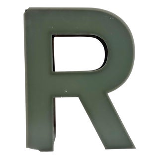 Vintage Grey Illuminated Letter R , 1970s For Sale