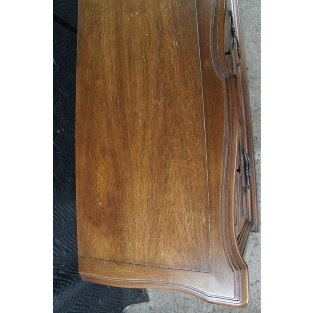 Vintage Century Furniture French Country Serpentine Oak Triple Dresser 68" For Sale - Image 9 of 14