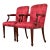 Baker Furniture English Regency Carved Mahogany Upholstered Armchairs or Dining Captain Chairs, Pair For Sale