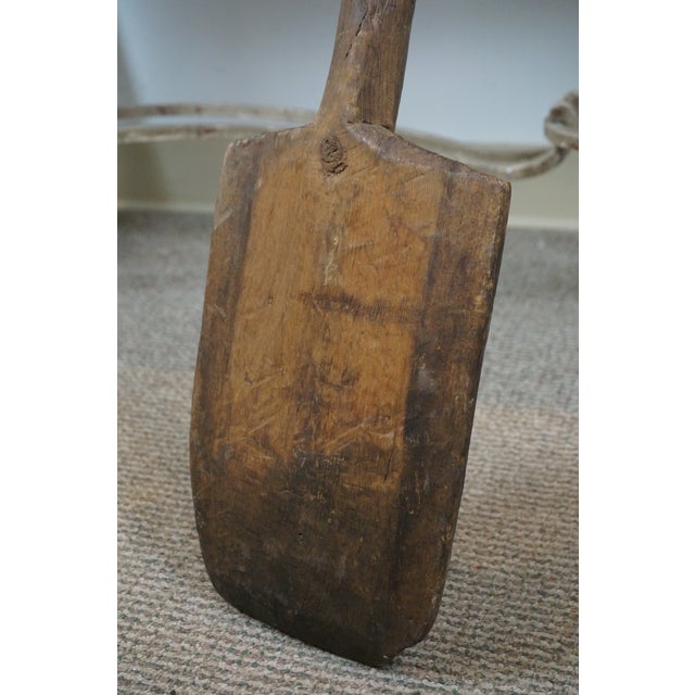 Late 19th Century Primitive Rustic Decorative Wood Farmhouse Farm Tools Hay Fork Coal Shovel- Set of 3 For Sale - Image 4 of 12