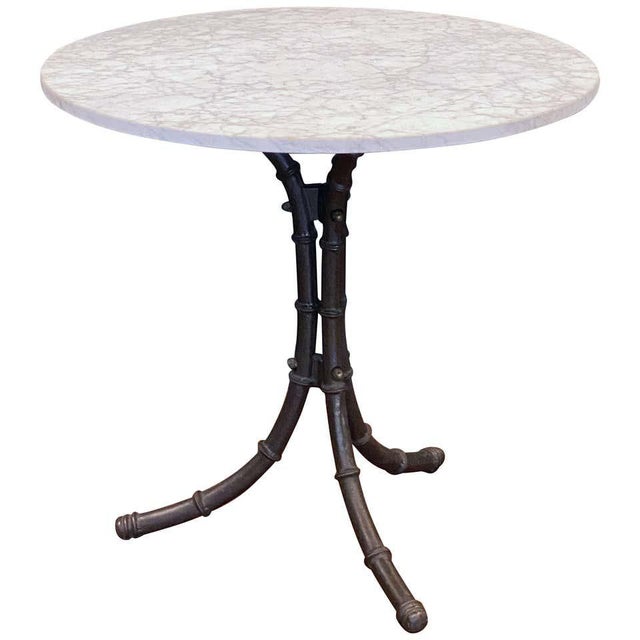 English Cast Iron Bistro Table With Marble Top Chairish