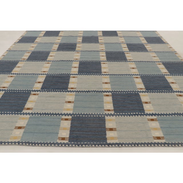 Mid-Century Modern Oversized Contemporary Scandinavian Style Geometric Wool Rug by Rug & Kilim, India For Sale - Image 3 of 10