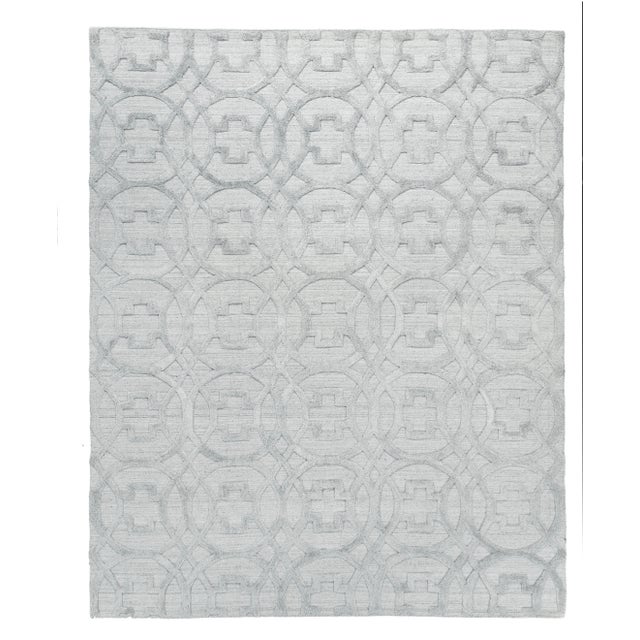 Silver Wellington Silver Hand loom Wool Area Rug - 6'x9' For Sale - Image 8 of 8