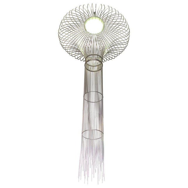 21st Century Sculptural Modern Handmade Led Chandelier in Steel Chrome For Sale - Image 10 of 10