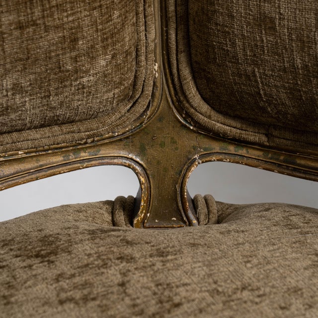 1900 - 1909 Pair of Louis XV Upholstered Armchairs, Rococo Style, France, Circa 1900 For Sale - Image 5 of 11