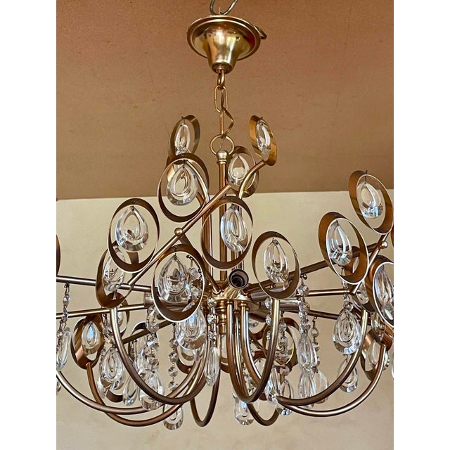 Metal Chandelier by Gaetano Sciolari for Palwa, 1970s For Sale - Image 7 of 18