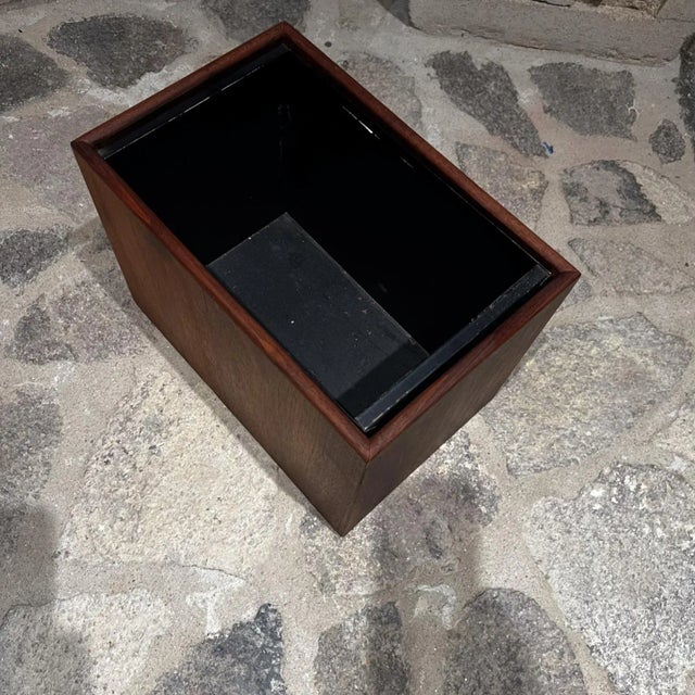 Brown 1970s Modern Walnut Wood Planter Box or Waste Basket For Sale - Image 8 of 11