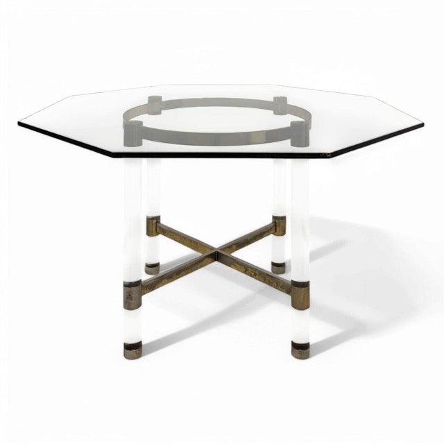 Brass and Acrylic Glass Table by Sandro Petti for Metalarte, 1970 For Sale - Image 11 of 11