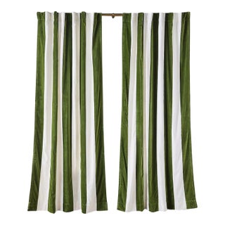 Anthropologie Trova Velvet Pieced Striped Curtain For Sale