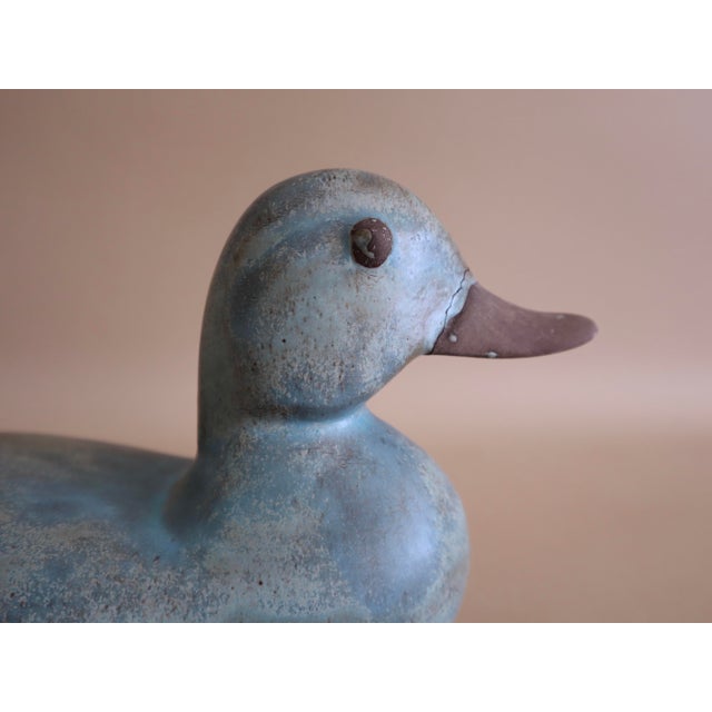 Vintage Ceramic Turquoise Duck Decoy For Sale In San Francisco - Image 6 of 7