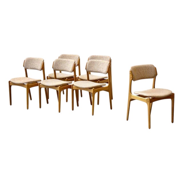 Vintage Model No. 49 Chairs by Erik Buch for OD Møbler A/S, 1960s, Set of 6 For Sale