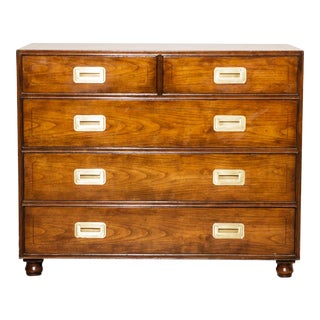 1950s Vintage Baker Hollywood Regency Campaign Chest For Sale