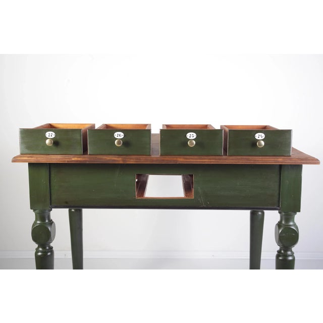 Forest Green Antique Austrian Folk Card Table, 1900s For Sale - Image 8 of 18