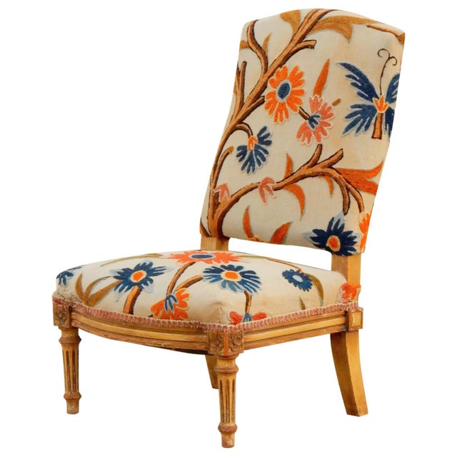 Louis XVI Child's Chair in Crewelwork Upholstery For Sale - Image 13 of 13