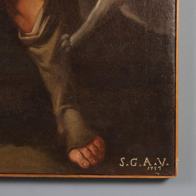 Blue S.G.A.V, Apparition of Madonna and Child to San Rocco, 1747, Oil on Canvas For Sale - Image 8 of 12