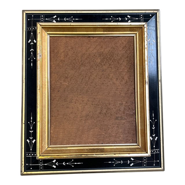 19th Century Original Aesthetic Eastlake Gold Leaf & Incised Wood Frame For Sale