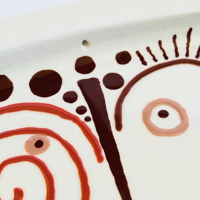 Pablo Picasso Large Ceramic Tray - Tete Appuyee Sur Les Mains II For Sale - Image 10 of 10