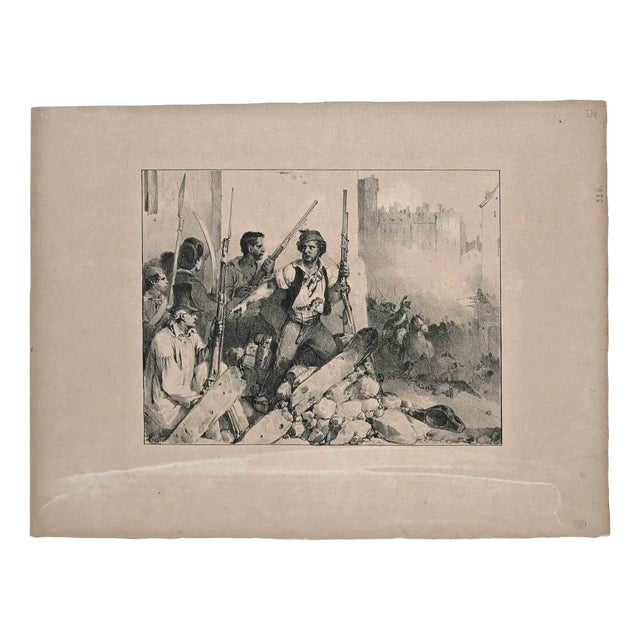 Denis Auguste Marie Raffet, Allocation, Original Lithograph, Early 19th-Century For Sale