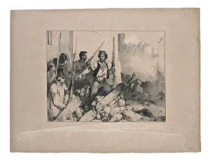 Denis Auguste Marie Raffet, Allocation, Original Lithograph, Early 19th-Century