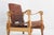 Vintage Brutalist Safari Armchair in Wood and Cognac Leather, 1960s For Sale - Image 4 of 9