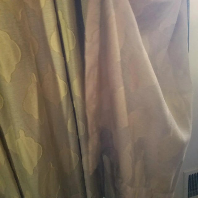 Textile 2000s Pair of Custom Coraggio Draperies in Khaki Gold For Sale - Image 7 of 12