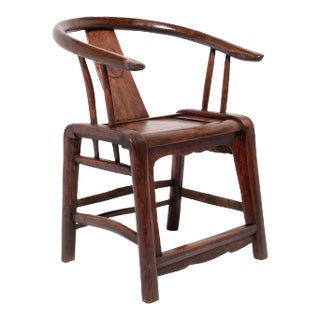 Chinese Red Lacquer Roundback Chair, 19th C. For Sale