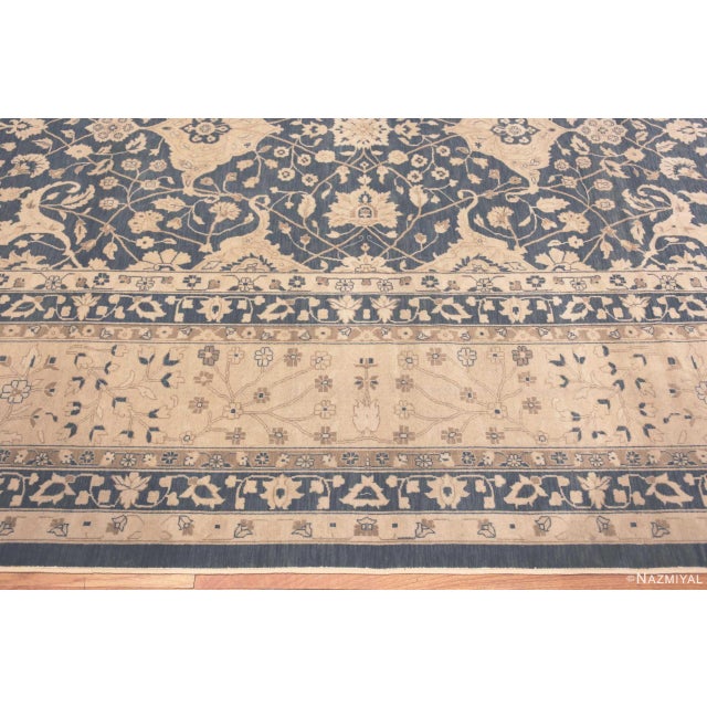 2020s Blue Oversized Modern Oriental Traditional Indian Agra Rug For Sale - Image 5 of 6