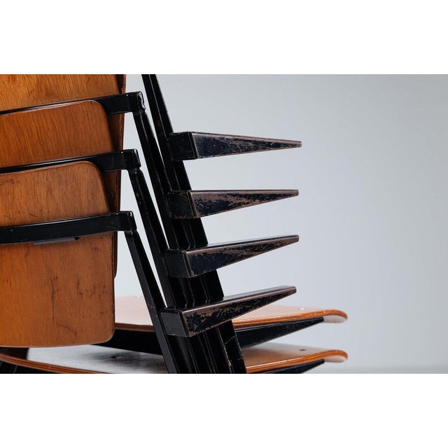 Wood Pyramid Dining Chairs by Wim Rietveld for Ahrend De Cirkel, Netherlands, 1960s, Set of 4 For Sale - Image 7 of 13
