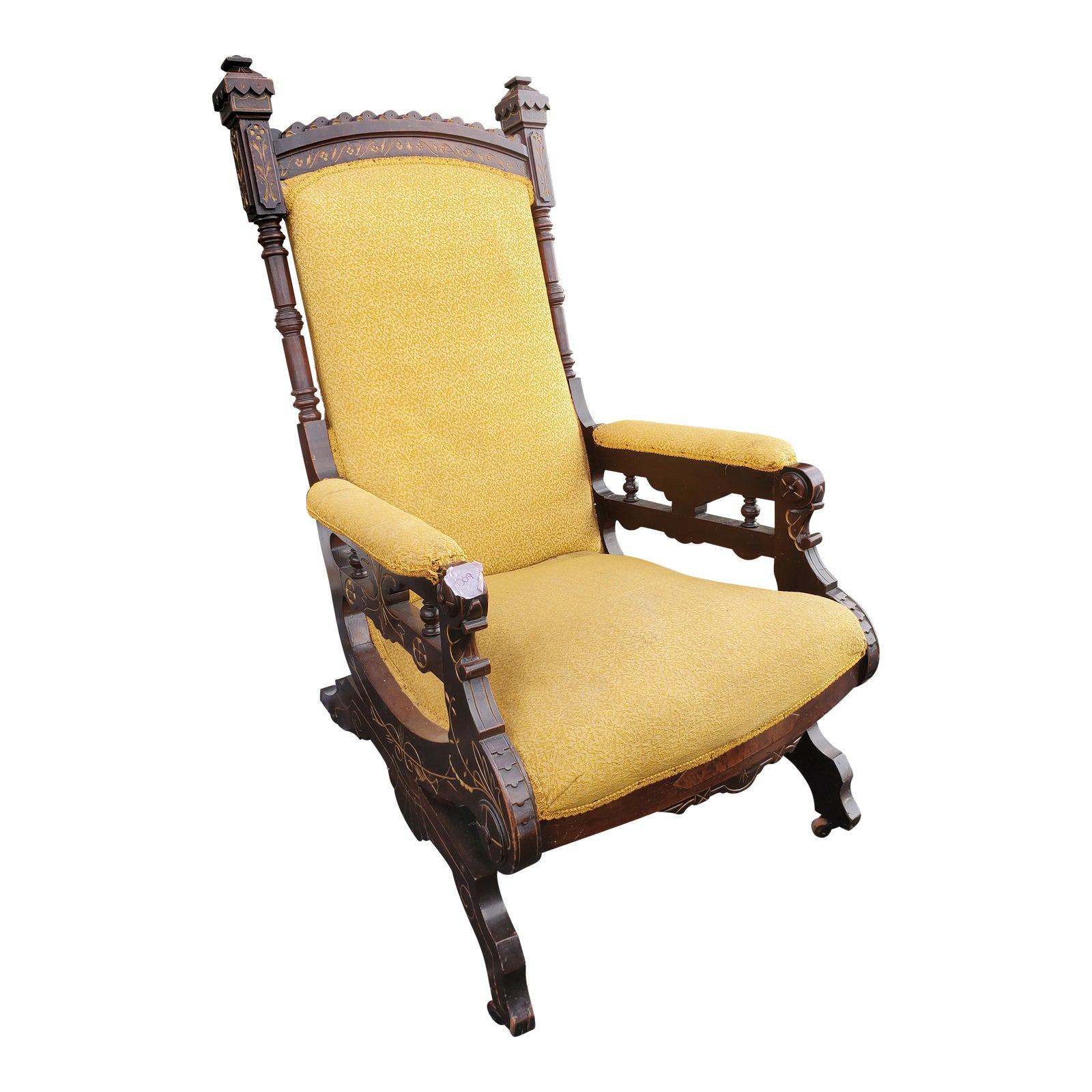 1870s Eastlake Victorian Solid Walnut Rocking Chair Chairish