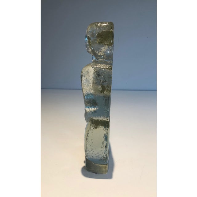 1970s Glass Sculpture Depicting a Nude Woman Posing in the French Art Deco Style For Sale - Image 4 of 12