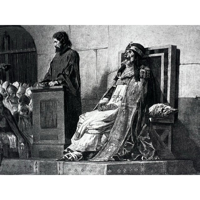 19th Century Print by Jean Paul Laurens Titled “The Body of Pope Formosus Exhumed for Trial by Order of Pope Stephen VII For Sale In New York - Image 6 of 7