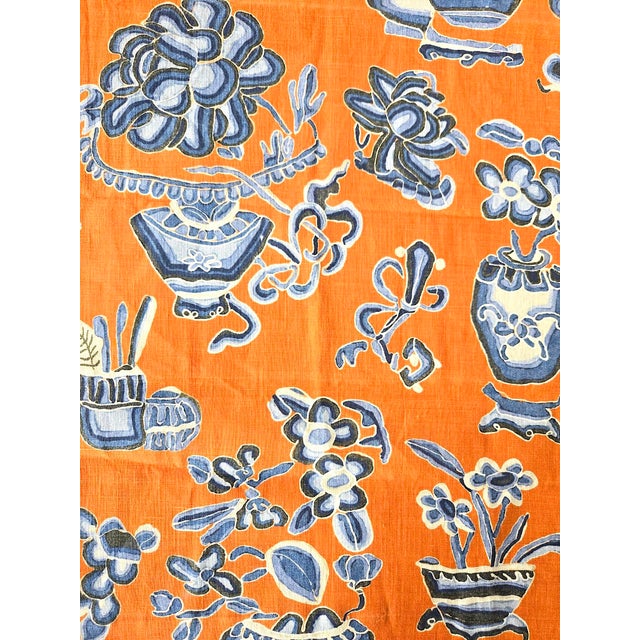 Jim Thompson Linen Fabric Kalong Vases in Persimon, 1 Meter For Sale - Image 13 of 16