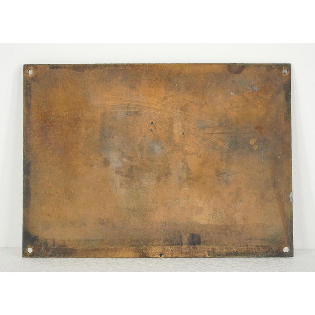 Red Vintage European French Brass Construction Advertisement Plaque For Sale - Image 8 of 9