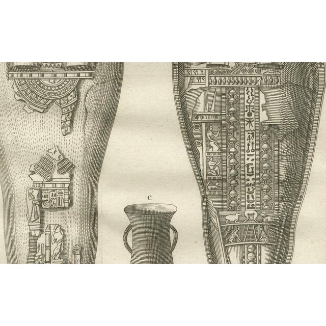 Late 18th Century Egyptian Mummy and Sarcophagus with Canopic Jar, 1776, Paper For Sale - Image 5 of 10