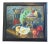 1950s Colorful Tablescape W/ Fruit Oil Painting on Canvas Including the Black Wood Frame For Sale