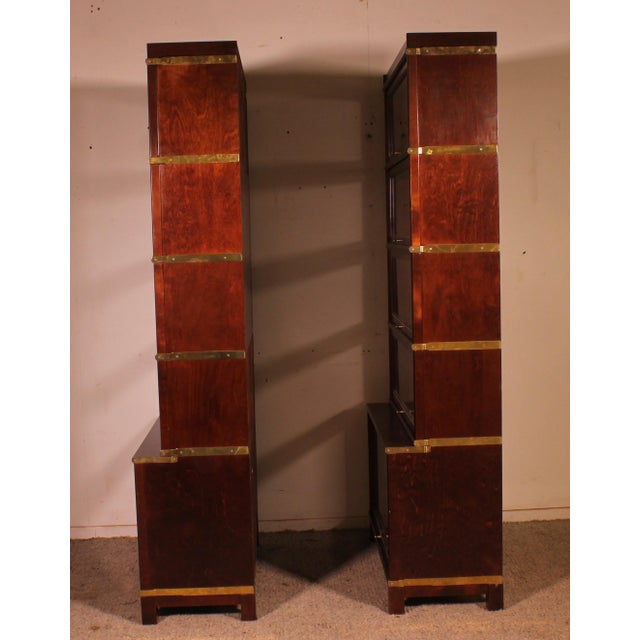 Tan Mahogany Stacking Bookcases, 1990s For Sale - Image 8 of 12