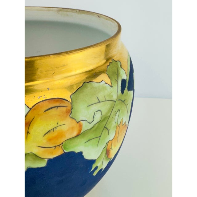 Antique O&eg Royal Austria Hand-Painted Cobalt & Gilt Porcelain Jardinière For Sale In Little Rock - Image 6 of 12