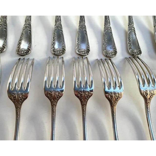 Vintage Silver Plate Utensils, France, 1950s, Set of 24 For Sale - Image 6 of 8