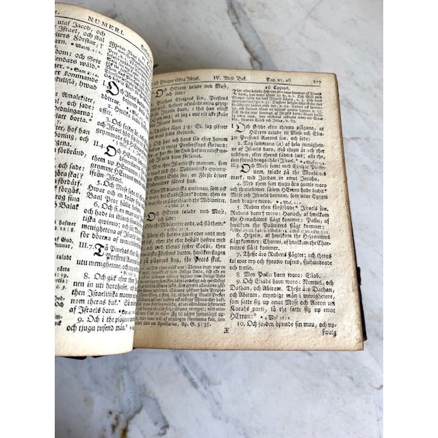 18th Century Swedish Bible, Leather and Gilt, Brass. Published 1794. For Sale In Austin - Image 6 of 10