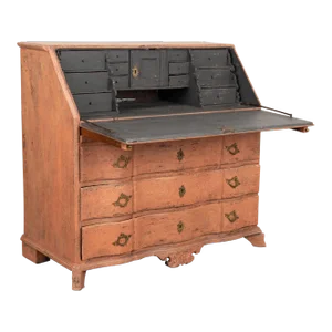 Oak Secretary Bureau With Painted Finish From Sweden Circa 1760-1800