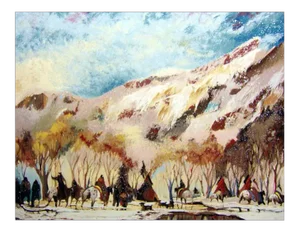 1990s Earl Biss "Red Lodge With the Melting of the Spring Snow" Limited Edition Silkscreen