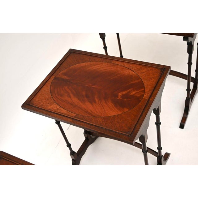 Wood Vintage Georgian Style Nesting Tables, 1930, Set of 4 For Sale - Image 7 of 11