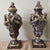 Metal Pair Early 20th C. Louis XVI Style Mottled Lavender Marble and Gilt Bronze Ormolu Covered Urns For Sale - Image 7 of 13