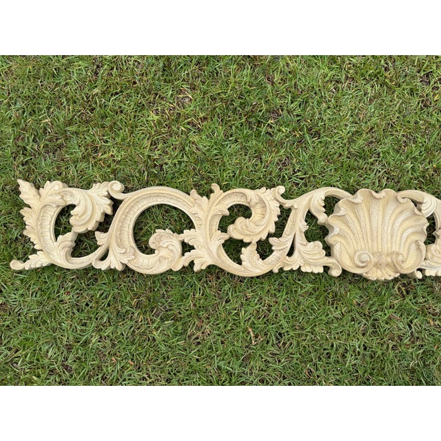 Offering for sale this spectacular, grand-scale 64-inch architectural wall pediment frieze. Spanning over 5 feet in...