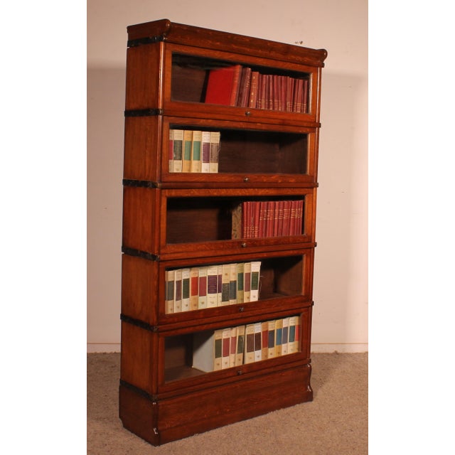 Bookcase in Oak from Globe Wernicke, Set of 5 For Sale - Image 5 of 12