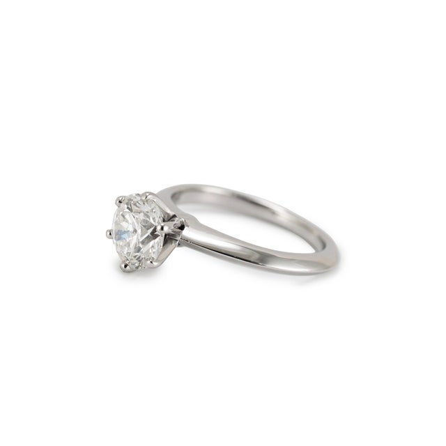 Modern Tiffany & Co. The Tiffany Setting Platinum Gia 1.24ct Diamond Engagement Ring, Size 4.5 For Sale - Image 3 of 11