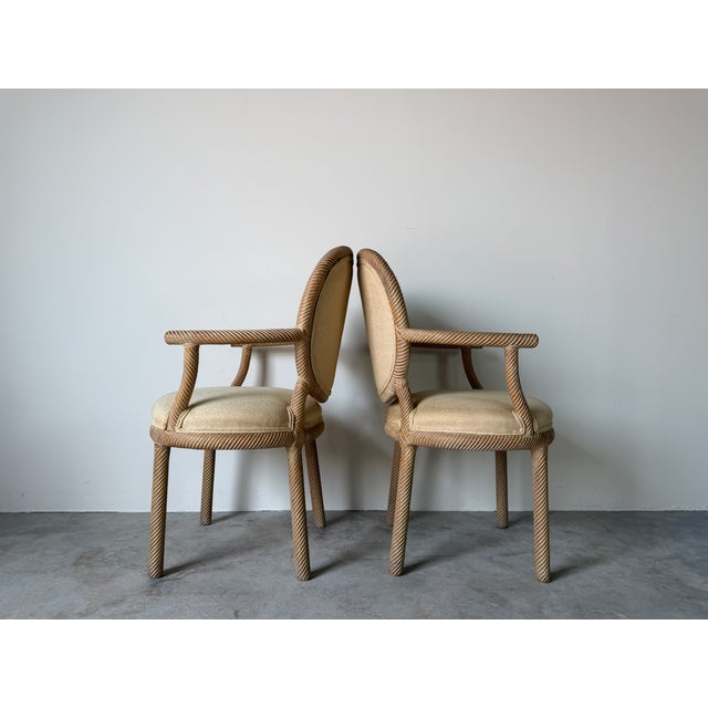 Italian F.lli Boffi Hollywood Regency Style Faux Rope Twist Dining Chairs – Set of 6 For Sale - Image 11 of 18